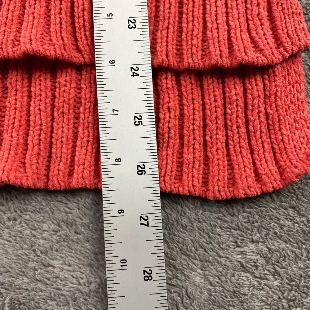Seven7 Chunky Knit Super Soft Sweater Womens Medium Coral Orange Long Sleeve NWT - Picture 4 of 12